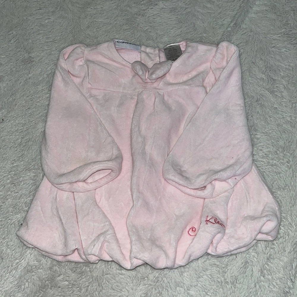 Calvin Klein 6-9 month fuzzy sweater pink baby girl